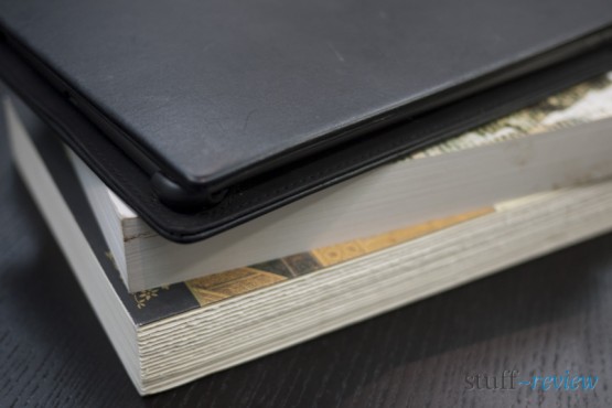 Nook Color The Nook Color inside leather case on a stack of books