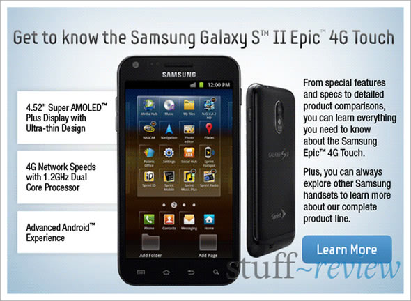 Galaxy S II Epic 4G Touch on Sprint – applications Galaxy S II Epic 4G Touch on Sprint – applications