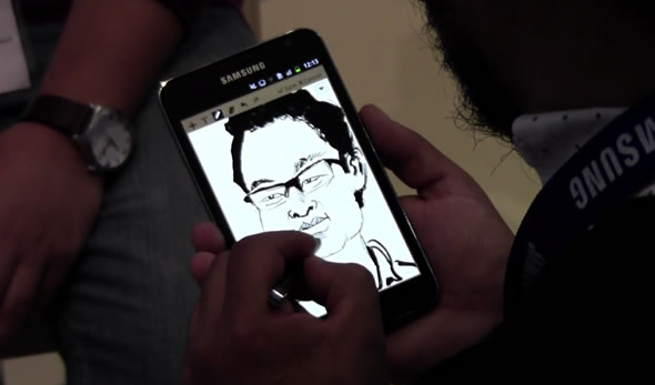 Drawing on the Samsung Galaxy Note using the S Pen stylus Drawing on the Samsung Galaxy Note using the S Pen stylus