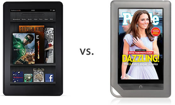 Amazon Kindle Fire vs. Barnes & Noble Nook Tablet Amazon Kindle Fire vs. Barnes & Noble Nook Tablet