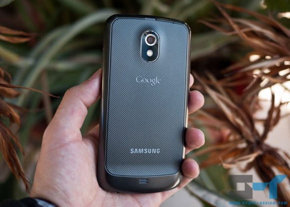 Samsung Galaxy Nexus in hand back Samsung Galaxy Nexus in hand back