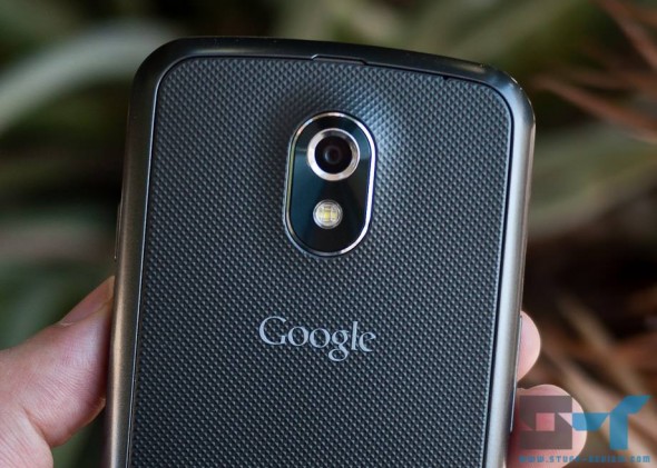 Samsung Galaxy Nexus back - rear camera and textured cover Samsung Galaxy Nexus back - rear camera and textured cover
