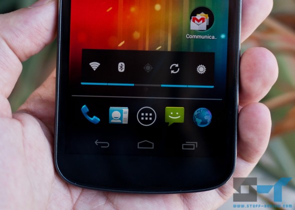 Samsung Galaxy Nexus bottom screen close-up Samsung Galaxy Nexus bottom screen close-up