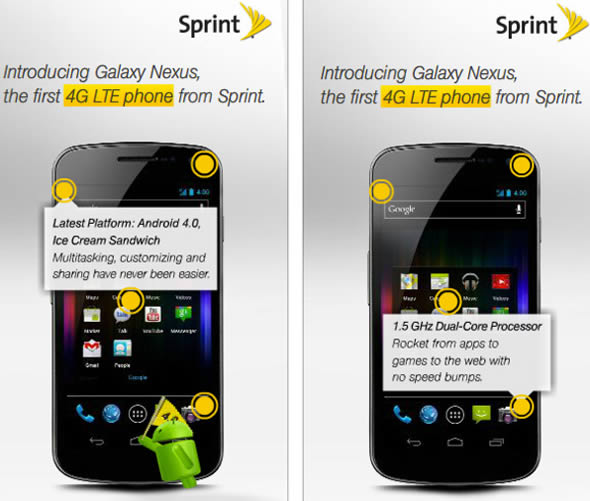 Sprint 4G LTE Samsung Galaxy Nexus ad Sprint 4G LTE Samsung Galaxy Nexus ad