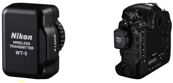 WT-5 attached to Nikon D4 full-frame DSLR WT-5 attached to Nikon D4 full-frame DSLR