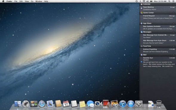 OS X Mountain Lion Notification Center OS X Mountain Lion Notification Center