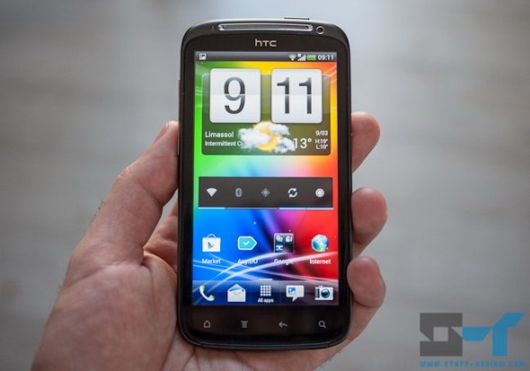 HTC Sensation running Android 4.0 ICS and Sense 3.6 homescreen HTC Sensation running Android 4.0 ICS and Sense 3.6 homescreen